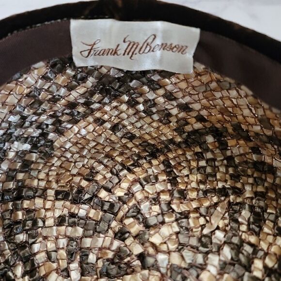 Vintage retro hat box pillbox home decor snakeskin woven round hat - Picture 6 of 10